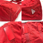 Prada Tote Bag Triangle Plate Nylon Red — view 8