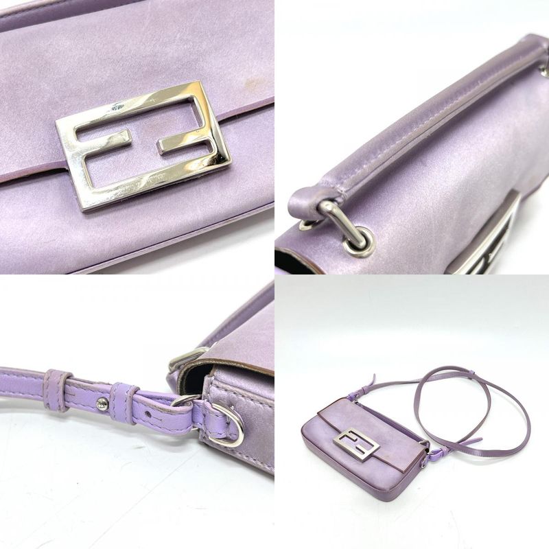 Fendi Shoulder Baguette Smart Phone Pouch 7 As142 Satin Purple — view 8