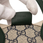 Gucci Logo Print Mini Tote Shoulder Bag 2-Way Beige Green Canvas Leather — view 6