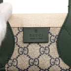 Gucci Logo Print Mini Tote Shoulder Bag 2-Way Beige Green Canvas Leather — view 5