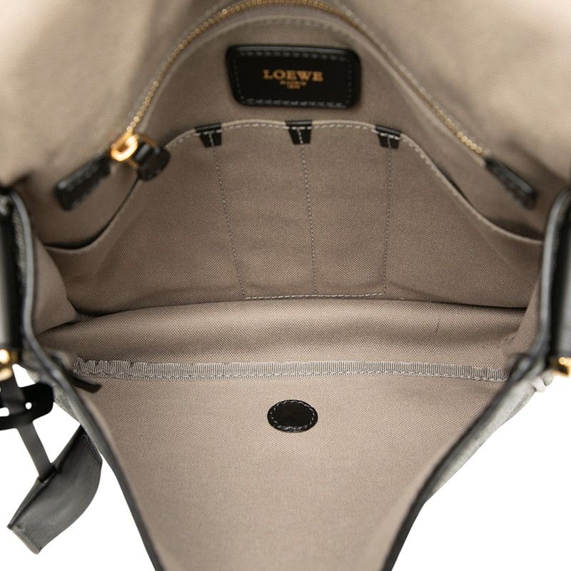 Loewe Anagram Crossbody Bag Grey Black Canvas — view 4