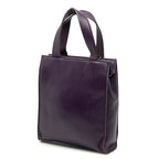 Prada Triangle Logo Plate Tote Shoulder Bag 2-Way 1 Bg418 Purple Leather — view 2