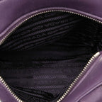 Prada Triangle Logo Plate Tote Shoulder Bag 2-Way 1 Bg418 Purple Leather — view 6