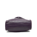 Prada Triangle Logo Plate Tote Shoulder Bag 2-Way 1 Bg418 Purple Leather — view 3