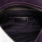 Prada Triangle Logo Plate Tote Shoulder Bag 2-Way 1 Bg418 Purple Leather — view 7
