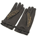 Fendi Gloves Zucca Pattern FF Logo Canvas Brown — view 3