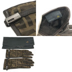 Fendi Gloves Zucca Pattern FF Logo Canvas Brown — view 2