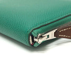Hermes Bifold Wallet Azap Compact Silk Quin Vaux Epson Verre Jade Green — view 6