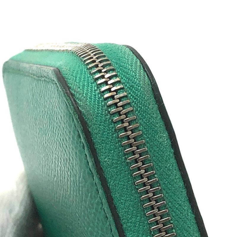 Hermes Bifold Wallet Azap Compact Silk Quin Vaux Epson Verre Jade Green — view 8