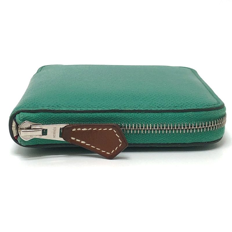 Hermes Bifold Wallet Azap Compact Silk Quin Vaux Epson Verre Jade Green — view 4
