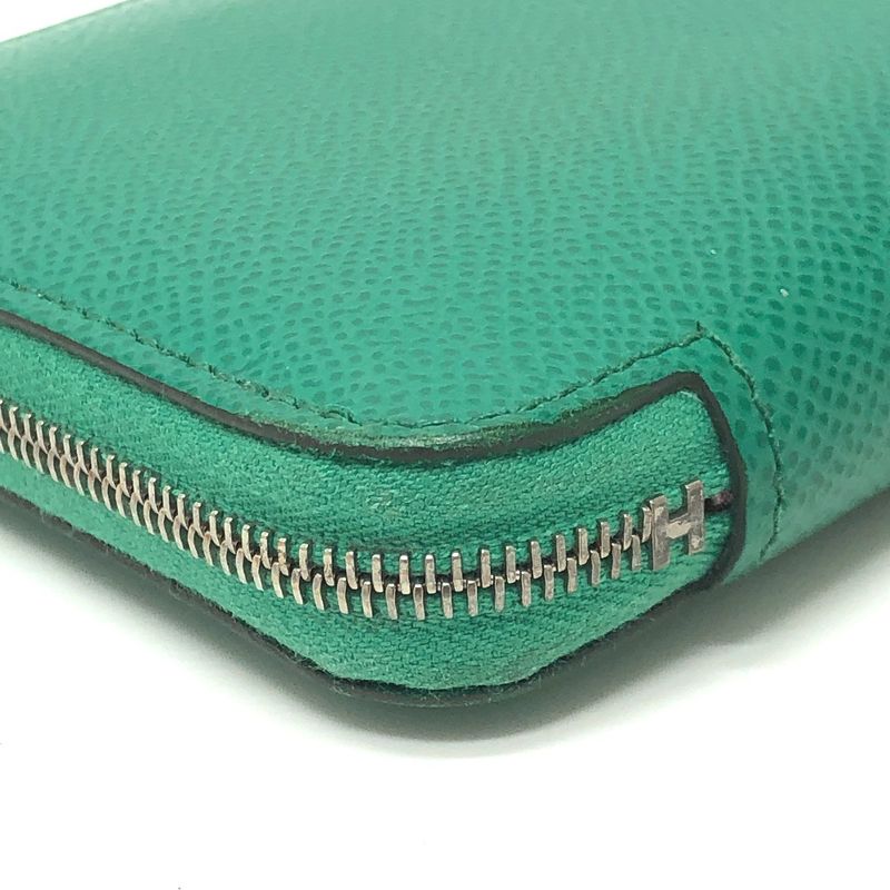 Hermes Bifold Wallet Azap Compact Silk Quin Vaux Epson Verre Jade Green — view 7