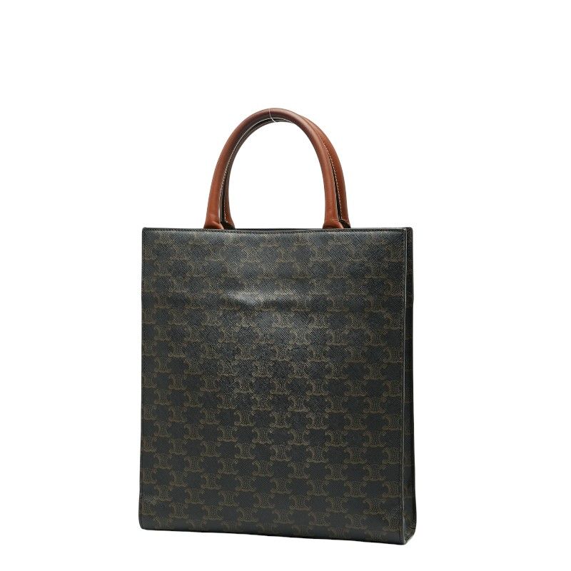 Celine Triomphe Vertical Cabas Small Tote Shoulder Bag 2-Way Black Brown — view 2