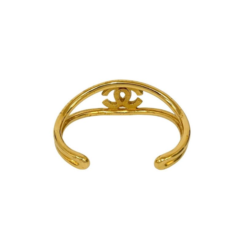 Chanel Vintage Coco Mark Bangle Bracelet Accessory Gold 02633 97P — view 8