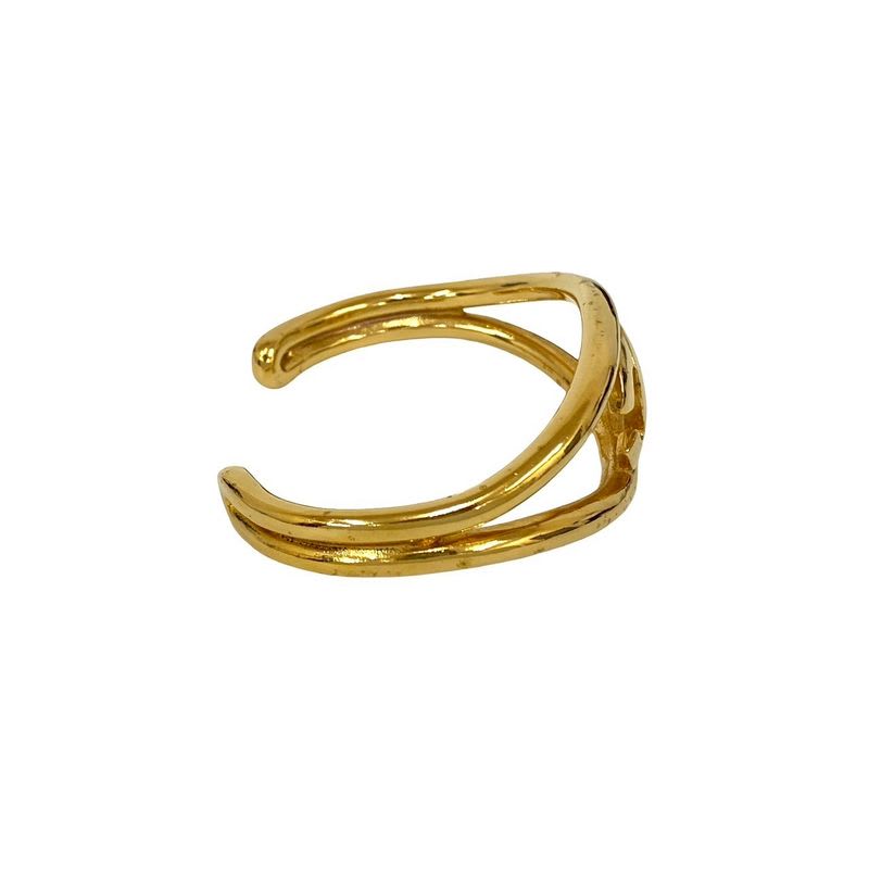 Chanel Vintage Coco Mark Bangle Bracelet Accessory Gold 02633 97P — view 5