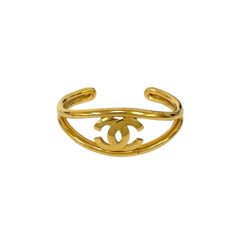 Chanel Vintage Coco Mark Bangle Bracelet Accessory Gold 02633 97P — view 7