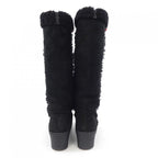 Gucci Horsebit Black Shearling Wedge Boots — view 5