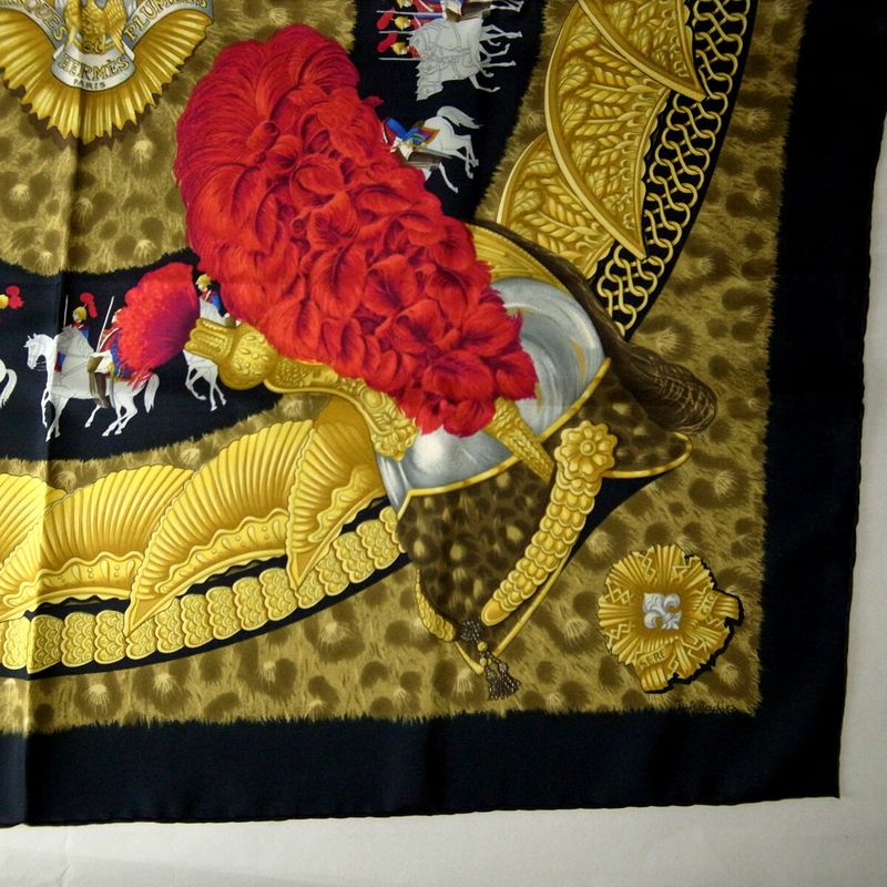 Hermes Carre 90 Casques Et Plumets Faceless Helmet 100% Silk Scarf — view 4