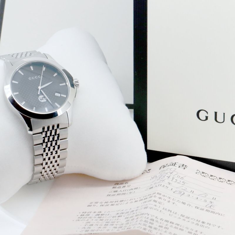 Gucci Timeless Watch Silver Color Quartz Black Dial — view 7