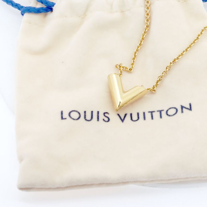 Louis Vuitton Escential V Necklace Gold Color Paw Nshop Item — view 8