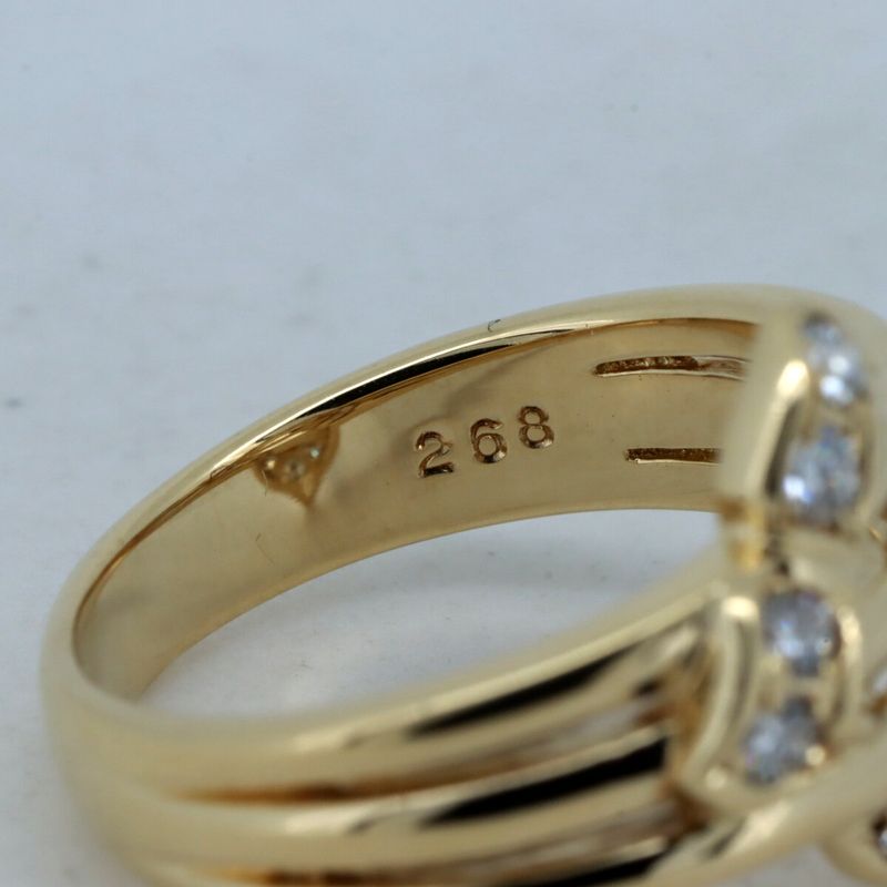 Dior Diamond Ring Size 13 18K Yellow Gold — view 5