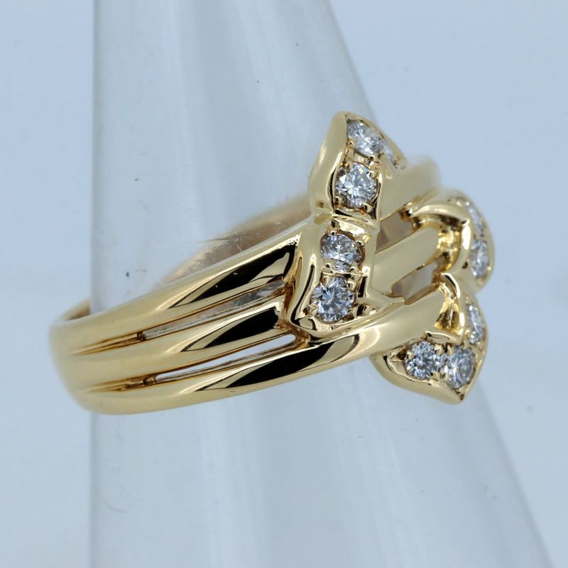 Dior Diamond Ring Size 13 18K Yellow Gold — view 3