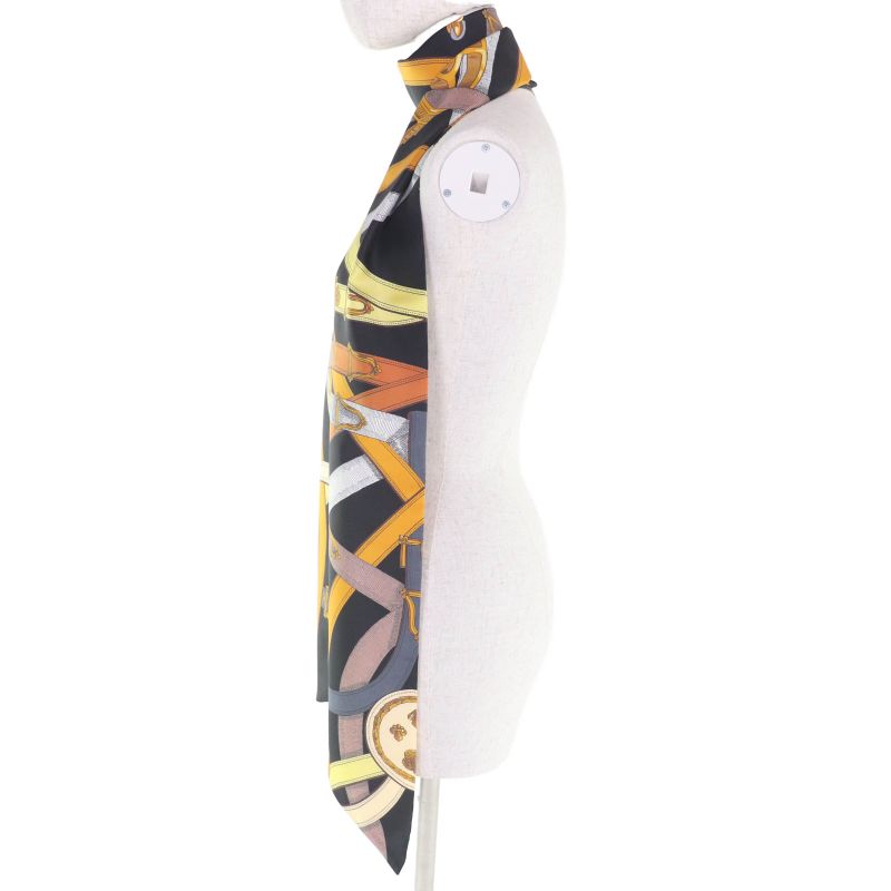 Hermes Maxi Twillye Cavalcadour 100% Silk Scarf with Belt Design Multi — view 5