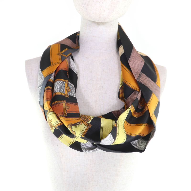 Hermes Maxi Twillye Cavalcadour 100% Silk Scarf with Belt Design Multi — view 7