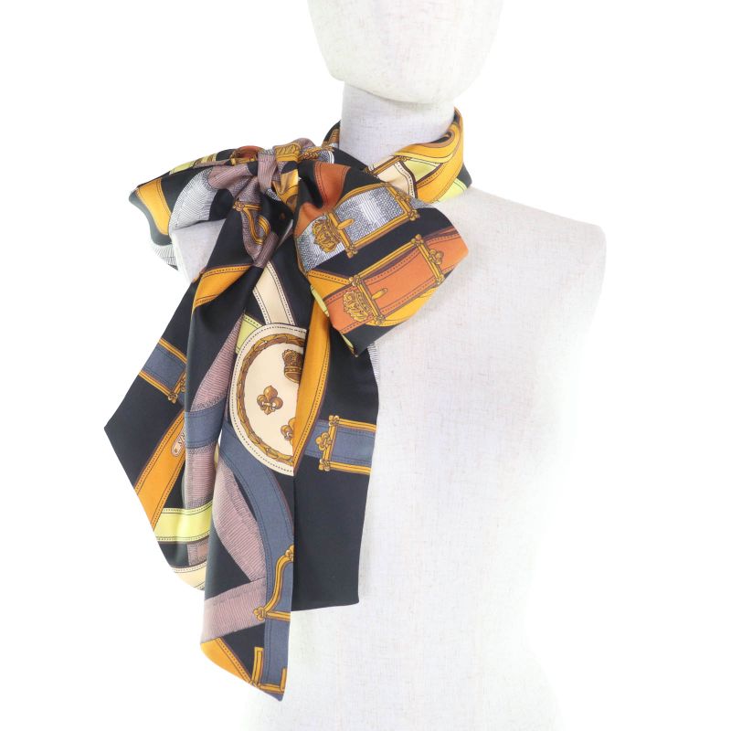 Hermes Maxi Twillye Cavalcadour 100% Silk Scarf with Belt Design Multi — view 6
