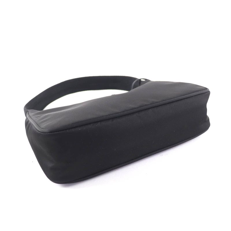Prada 1 Ne515 re-Edition 2000 re-Nylon Mini Bag with Triangle Plate Charm — view 3