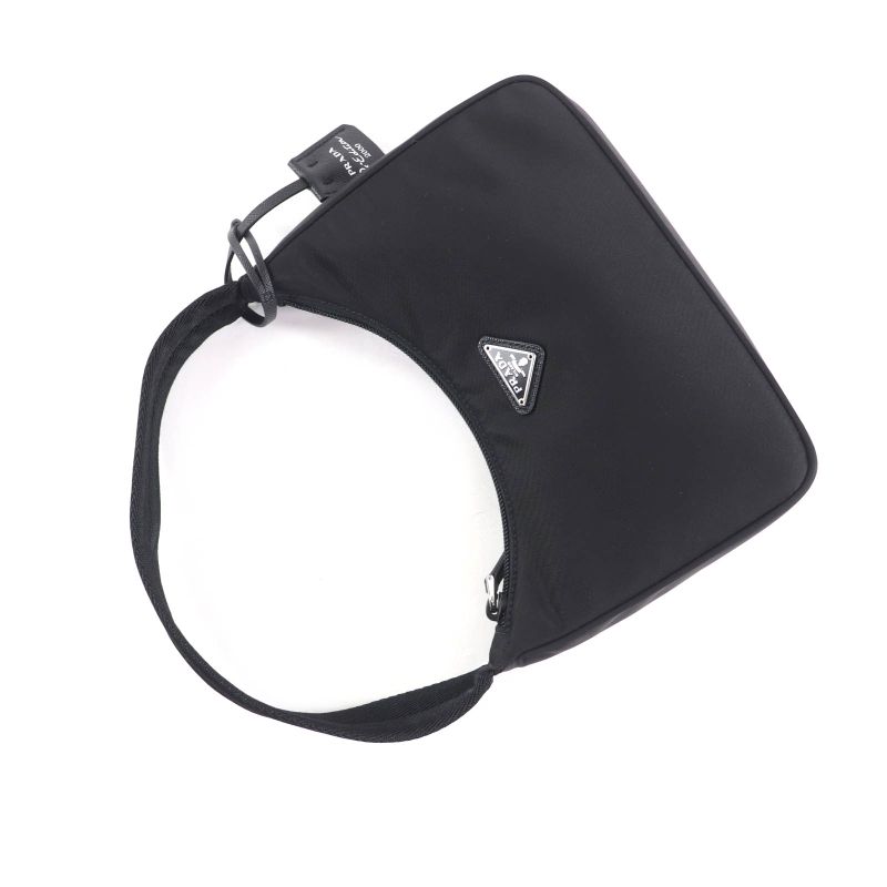 Prada 1 Ne515 re-Edition 2000 re-Nylon Mini Bag with Triangle Plate Charm — view 7