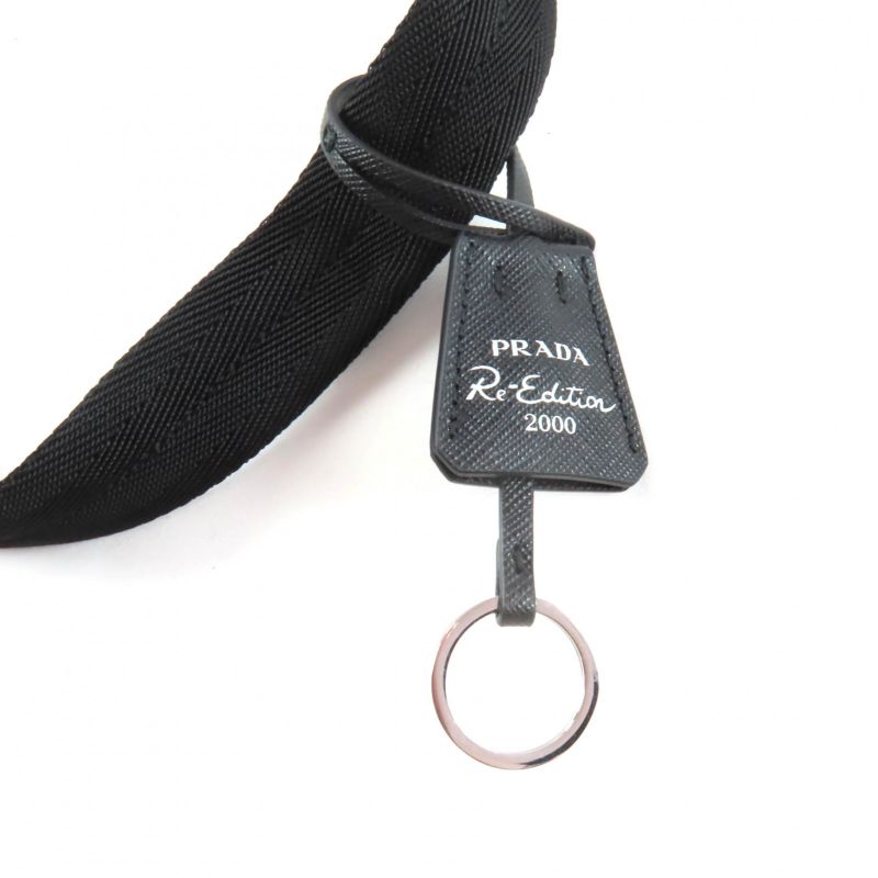 Prada 1 Ne515 re-Edition 2000 re-Nylon Mini Bag with Triangle Plate Charm — view 9