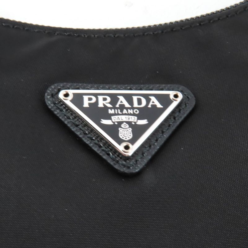 Prada 1 Ne515 re-Edition 2000 re-Nylon Mini Bag with Triangle Plate Charm — view 8