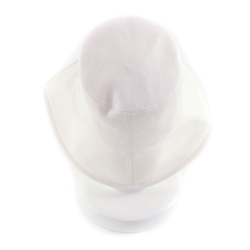 Hermes Gaelle Hemp Cotton Blend Hat Bucket White 58 — view 3