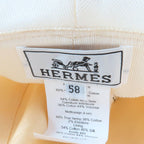 Hermes Gaelle Hemp Cotton Blend Hat Bucket White 58 — view 6