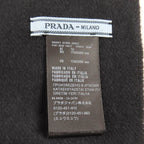 Prada 2023 1 Fs047 Silk Cashmere Blend Fringe Scarf with Triangle Logo Plate — view 7