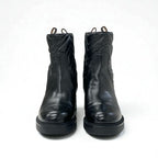 Gucci Boots Short Shoes Leather Black Double G Heart Quilting — view 3