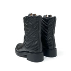 Gucci Boots Short Shoes Leather Black Double G Heart Quilting — view 5