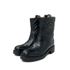 Gucci Boots Short Shoes Leather Black Double G Heart Quilting — view 2