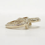 Chanel Logo Double Heart Brooch C23 B Gold GP Rhinestone — view 4