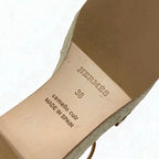 Hermes Tipo Sandals Shoes Leather Brown Silver Kelly Hardware Wedge Sole — view 9