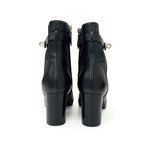 Hermes Saint Germain Boots Short Shoes Leather Black Silver Kelly Hardware — view 5