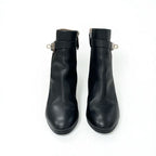Hermes Saint Germain Boots Short Shoes Leather Black Silver Kelly Hardware — view 3