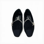 Chanel Flat Shoes Suede Fabric Black Opera Star Bijou Rhinestone — view 2