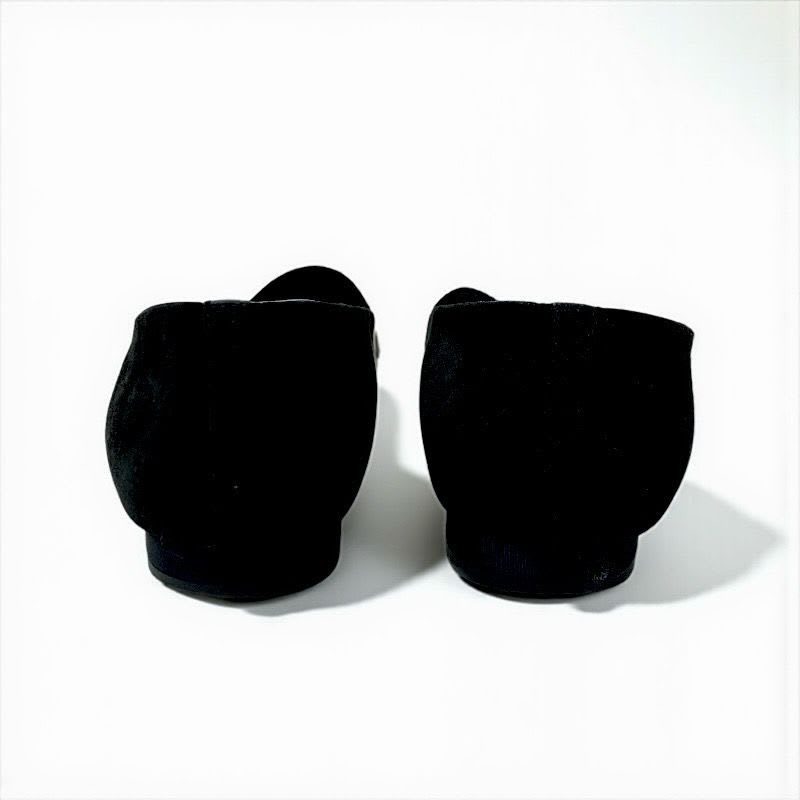 Chanel Flat Shoes Suede Fabric Black Opera Star Bijou Rhinestone — view 5