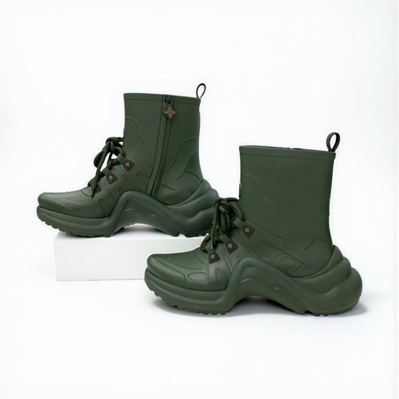 Louis Vuitton Arclight Line Monogram Boots Short Shoes Rubber Khaki — view 3