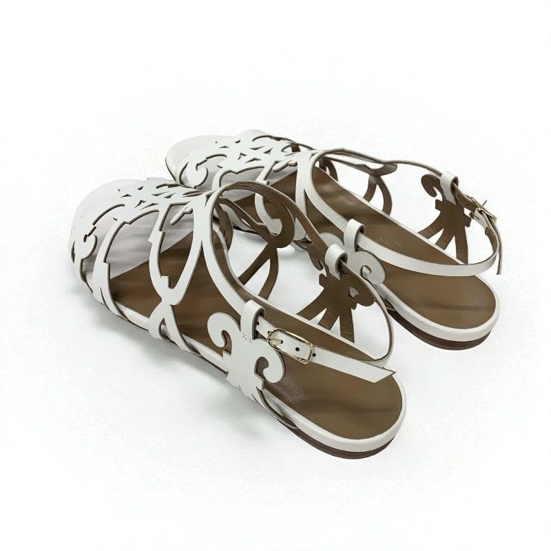 Hermes Sandals Shoes Leather White Guadalquivir Strap Flat — view 4