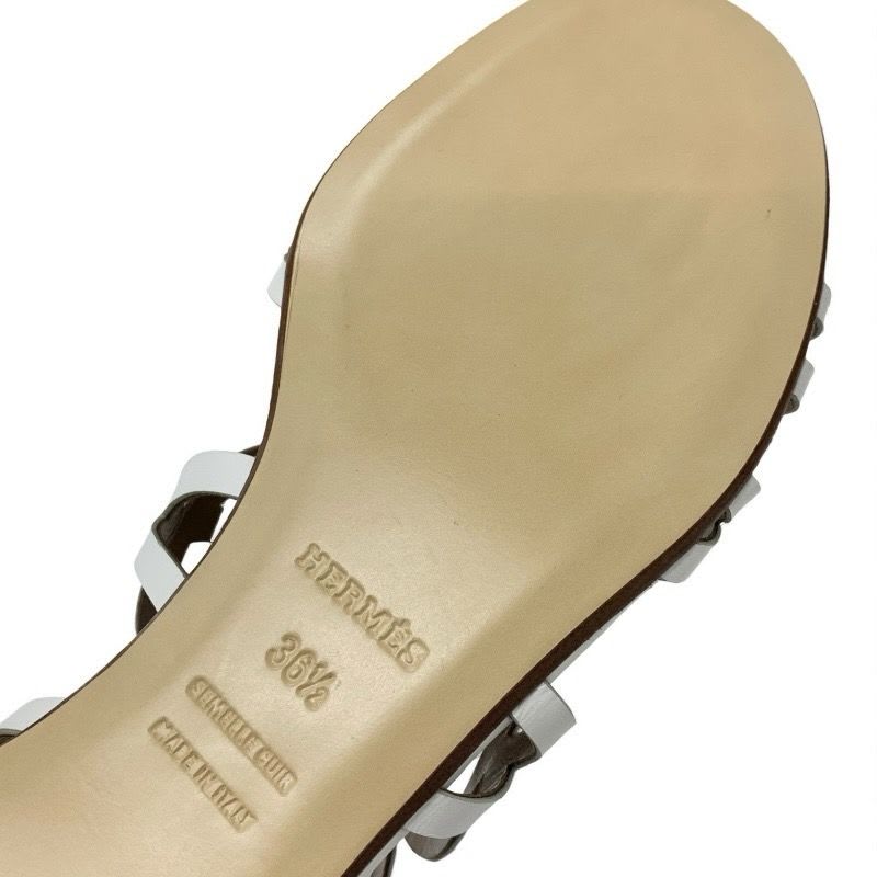 Hermes Sandals Shoes Leather White Guadalquivir Strap Flat — view 8