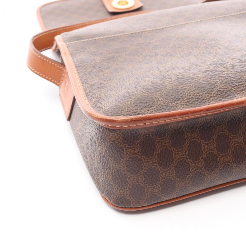 Celine Shoulder Bag Macadam Brown Leather — view 9