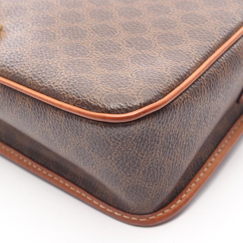 Celine Shoulder Bag Macadam Brown Leather — view 6