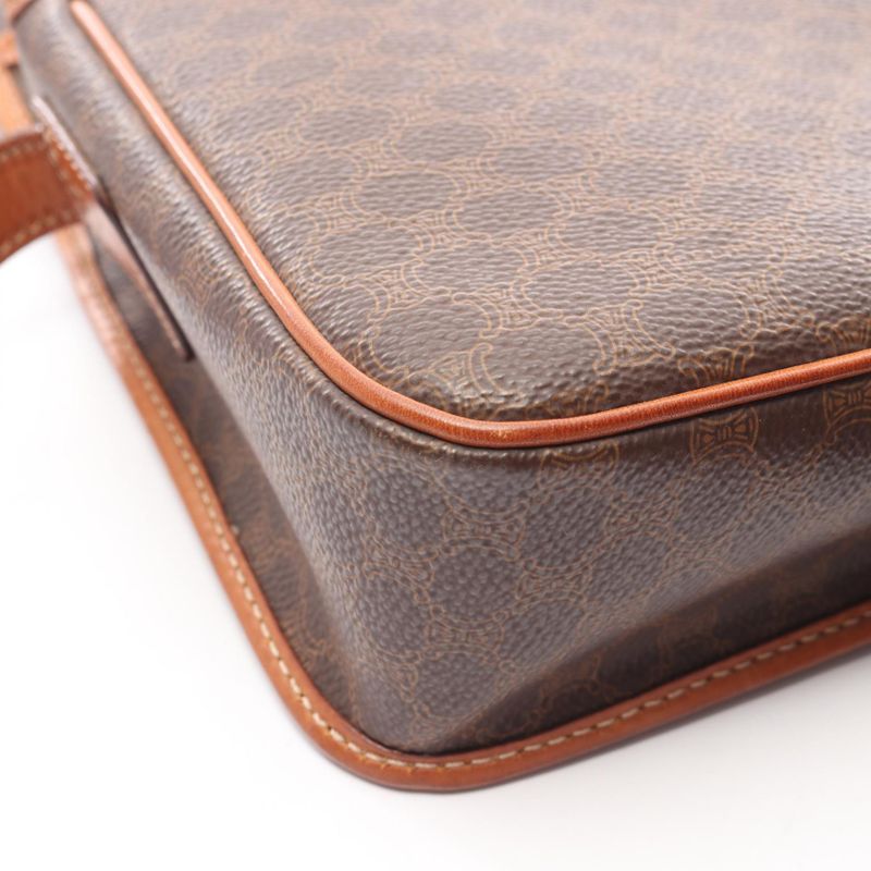 Celine Shoulder Bag Macadam Brown Leather — view 7
